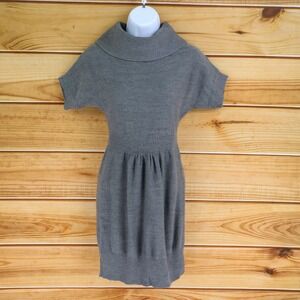 Ann Taylor LOFT Sweater Dress Womens‎ Size SP Gray Wool Blend Cowl Neck Stretch